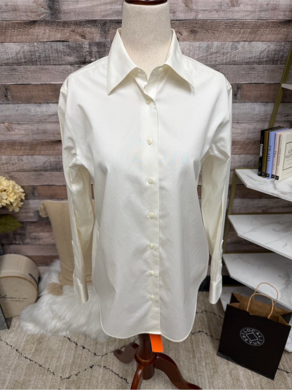 Brooks Brothers White Long Sleeve Button Up Fitted Shirt